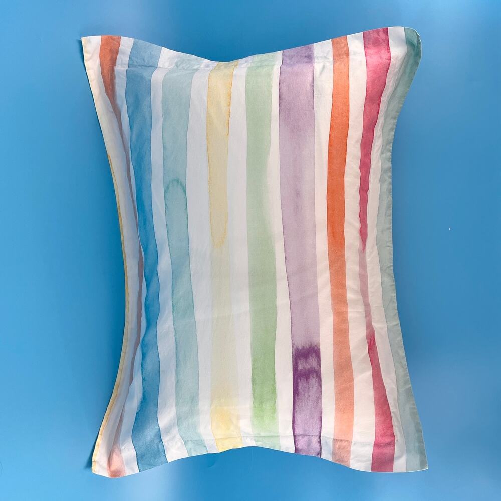 Pottery Barn Kids Kayla Rainbow Stripe Pillow Shams Set of 2